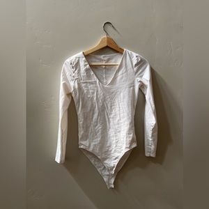 White Everlane bodysuit